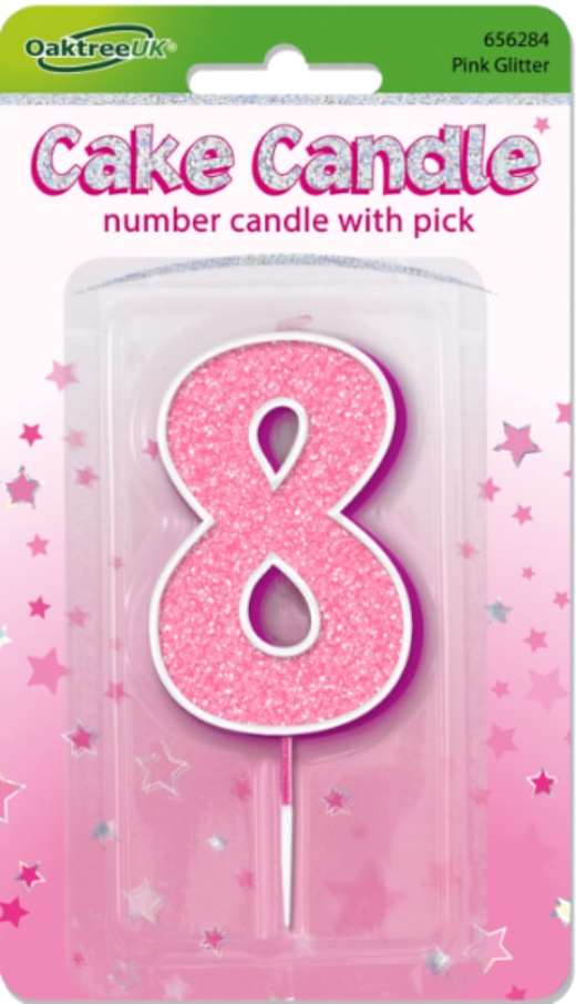 16th BIRTHDAY NUMBER GLITTER CANDLE AGE 16 MULTICOLOURED SIMON ELVIN TOPPER