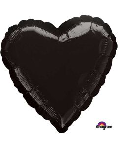 17" Black Foil Heart Foil Balloon Anagram