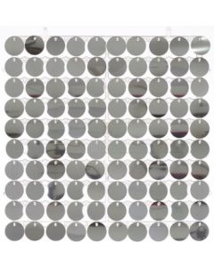 Clip Together Silver Round Sequins Wall Panel 30cmx30cm