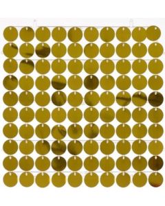 Clip Together Gold Round Sequins Wall Panel 30cmx30cm