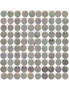 Clip Together Holographic Silver Round Sequins Wall Panel 30cmx30cm