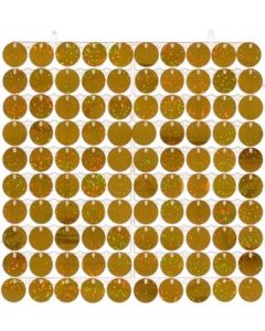 Clip Together Holographic Gold Round Sequins Wall Panel 30cmx30cm