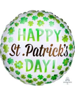 18" Happy St. Patrick's Day Round Foil Balloon Anagram