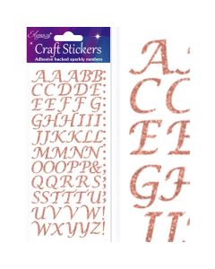 Eleganza Craft Stickers Stylised Alphabet Set Rose Gold Oaktree