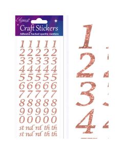 Eleganza Craft Stickers Stylised Numbers Set Rose Gold Oaktree