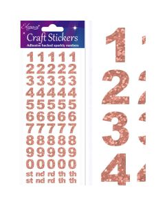 Eleganza Craft Stickers Bold Numbers Set Rose Gold Oaktree