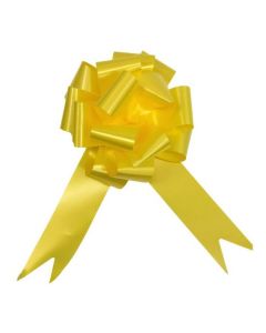 30mm Poly Ribbon Pull Bows 30pcs Yellow Florist Supplies UK