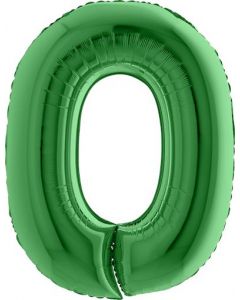 Number 0 Green 40" Foil Balloon 030GR-P