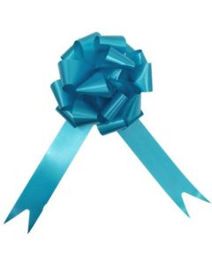 30mm Poly Ribbon Pull Bows 30pcs Turquoise Florist Supplies UK
