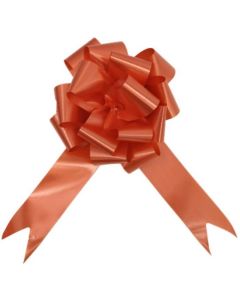 50mm Poly Ribbon Pull Bows 20pcs Dark Orange Florist Supplies UK