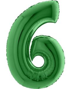 Number 6 Green 40" Foil Balloon 036GR-P