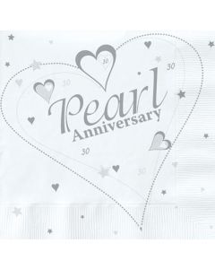 Pearl 30th Anniversary Napkins Pk12