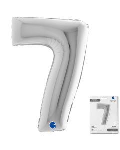 40" Silver Number 7 Foil Balloon Grabo