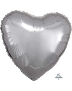18" Metallic Silver Heart Foil Balloon Unpackaged Anagram