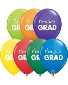 11" Congrats Grad Assorted Latex Balloons Pk25 Qualatex