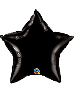 20" Onyx Black Star Foil Balloon Unpackaged Qualatex