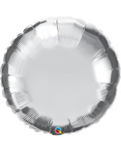 36" Silver Round Foil Balloon Unpackaged Qualatex