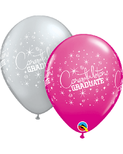11" BERRY & SILVER 25CT CONGRATS GRADUATE 13313/1