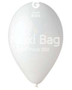 13" Pk250 Maxi Bag White GemarUK