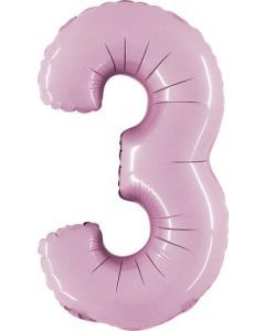 14" NUMBER 3 PASTEL PINK 14073PP-P