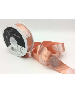 25mm Cross Hatch Ribbon 20m Reel Rose Gold