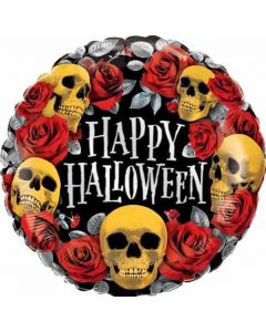 18" Halloween Golden Skulls Qualatex