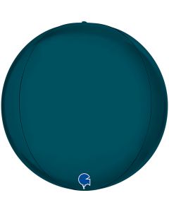 15" Satin Petrol Blue Globe Grabo