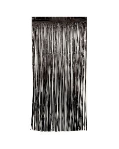 Black Foil Fringe Door Curtain Unique