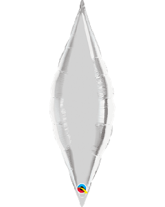 13" Silver Taper Foil Balloon Unpackaged Qualatex