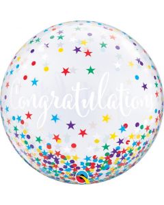 22" Congratulations! Confetti Stars Qualatex