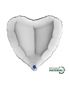 18" Silver Heart Shape Foil Grabo