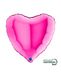 18" Magenta Heart Foil Grabo