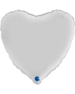 Heart 18" Satin White Foil Balloon 180S01WH-P
