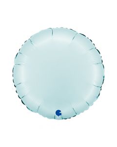 ROUND 18" SATIN PATEL BLUE FOIL BALLOON - 181000SPB-P