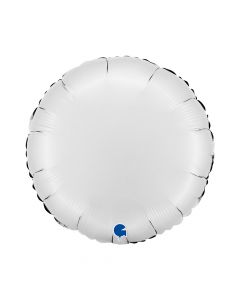 ROUND 18" SATIN WHITE FOIL BALLOON 181S01WH-P