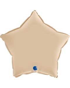 18" Satin Cream Star Foil Balloon Grabo