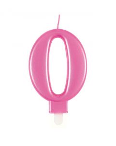 9cm Met Pink Number Candles 0 Unique