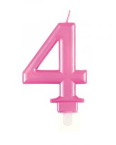 9cm Met Pink Number Candles 4 Unique