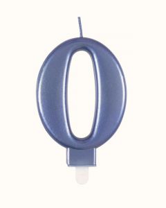9cm Met Blue Number Candles 0 Unique