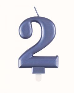 9cm Met Blue Number Candles 2 Unique