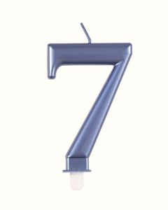 9cm Met Blue Number Candles 7 Unique