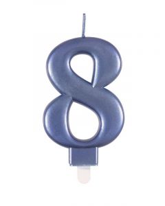 9cm Met Blue Number Candles 8 Unique