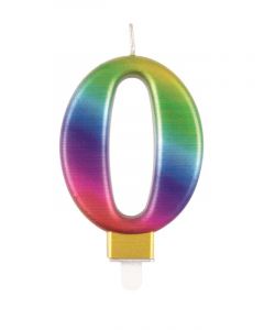 9cm Met Rainbow Number Candles 0 Unique