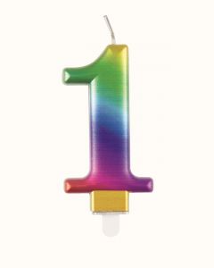 9cm Met Rainbow Number Candles 1 Unique