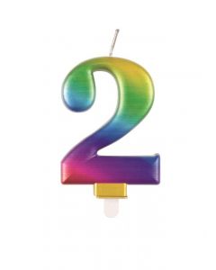 9cm Met Rainbow Number Candles 2 Unique
