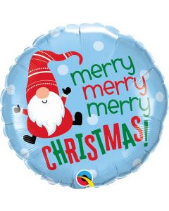 18" Merry Christmas Gnome Qualatex