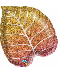 21" Fall Glittergraphic Leaf Shape Qualatex