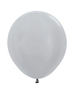 18" Balloon Satin Silver 25Pk Sempertex