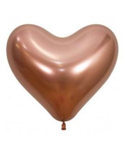14" Reflex Rose Gold Heart Latex 50pk Sempertex