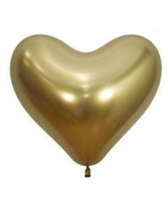 14" Reflex Gold Heart Latex 50pk Sempertex